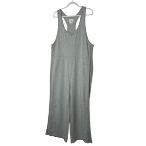 aerie Heather Gray Racerback Wide-Leg Jumpsuit